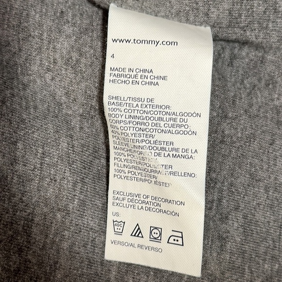 Kids Tommy Hilfiger Quilted Blue Denim Lined Snap Up Jacket Size 4 - Picture 5 of 5